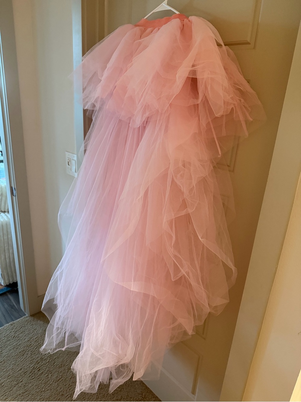 Sugar Thrillz Soft Pink Layered Tulle Gown for Girls